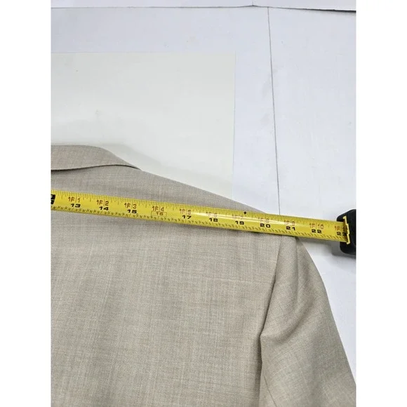 Bill Blass Sport Coat Mark Suit Blazer 46R Mens Beige Polyester Wool Gottschalks